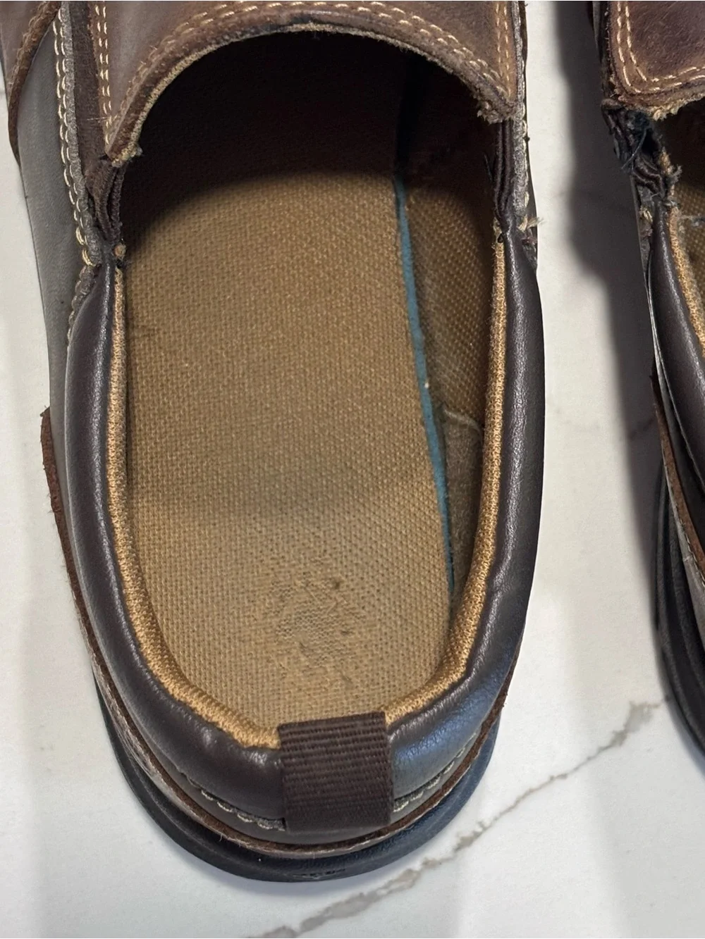 Timberland Brown Leather Big Boys Slip-On Loafers Non Marking Sole Kids Size 6